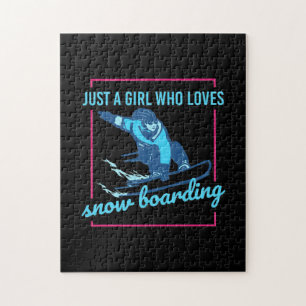 Nur ein Mädchen, das Snowboarden Lieben Puzzle