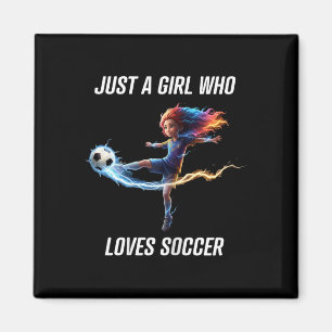 Nur ein Mädchen, das Soccer-T-Shirt für Kinder und Magnet