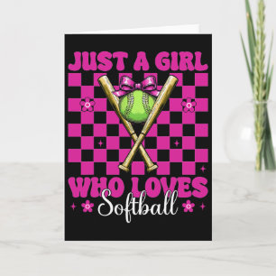 Nur ein Mädchen, das Softball Mädchen Coquette Sch Karte
