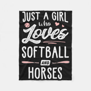 Nur ein Mädchen, das Softball und Pferde liebt Ges Fleecedecke