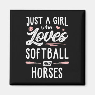 Nur ein Mädchen, das Softball und Pferde liebt Ges Magnet