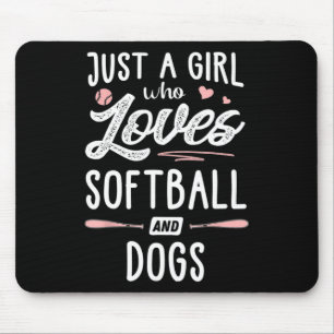 Nur ein Mädchen, das Softll und Hunde liebt Mousepad