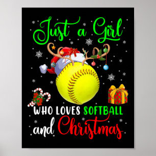 Nur ein Mädchen, das Softll und Weihnachten Santa Poster
