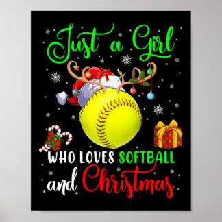 Nur ein Mädchen, das Softll und Weihnachten Santa  Poster