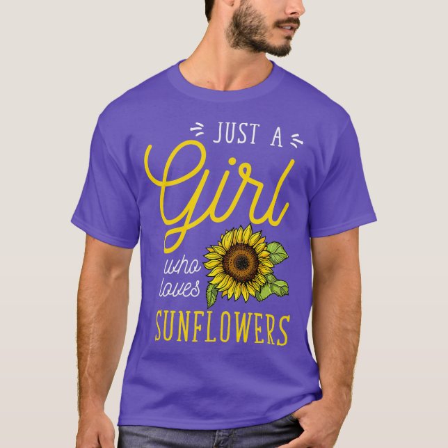 Nur ein Mädchen, das Sonnenblumen Lieben Florist T-Shirt (Vorderseite)