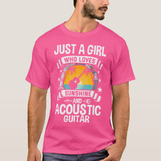 Nur ein Mädchen, das Sonnenschein und akustische G T-Shirt