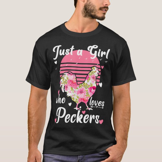 Nur ein Mädchen, das Spechte Lieben Funny Womens H T-Shirt (Vorderseite)