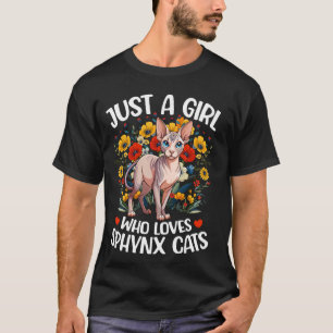 Nur ein Mädchen, das Sphynx-Katze Ästhetik-Blume l T-Shirt