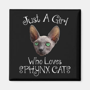 Nur ein Mädchen, das Sphynx-Katzen Magnet
