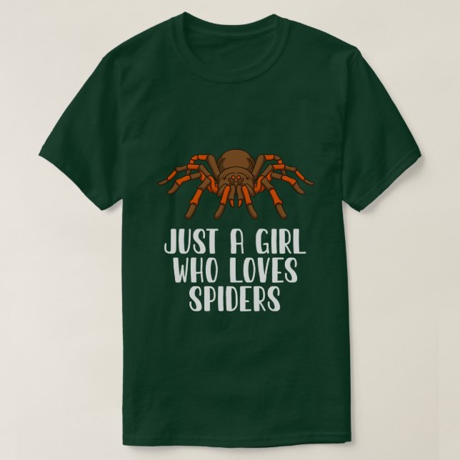 Nur ein Mädchen, das Spinnen Liebe T-Shirt (Design vorne)