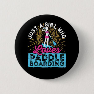 Nur ein Mädchen, das Stand-Up-Paddle-Surfen SUP fü Button