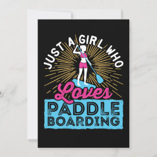 Nur ein Mädchen, das Stand-Up-Paddleboarding SUP f Feiertagskarte