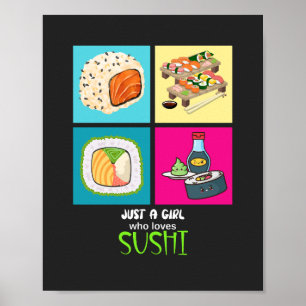 Nur ein Mädchen, das Sushi Lieben Poster
