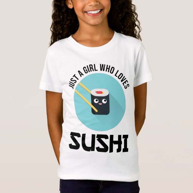 Nur ein Mädchen, das Sushi Lieben T-Shirt (Vorderseite)