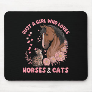 Nur ein Mädchen, das Süße Tier von Pferden und Kat Mousepad