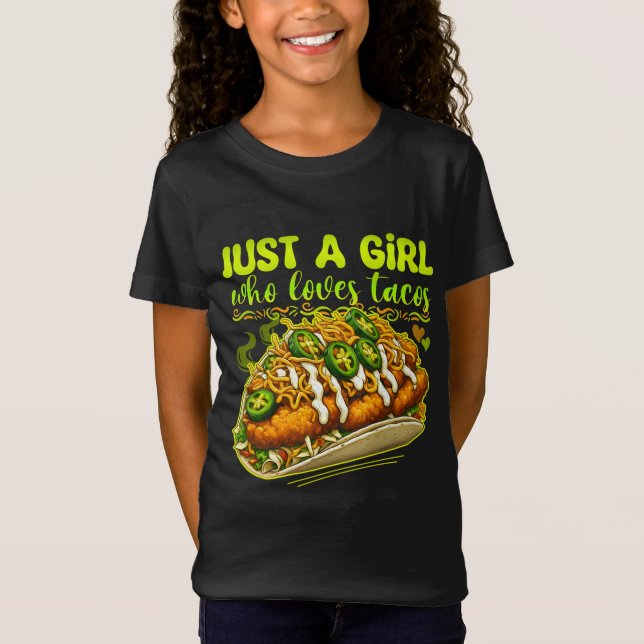 Nur ein Mädchen, das Tacos Lieben T-Shirt (Vorderseite)