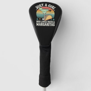 Nur ein Mädchen, das Tacos und Margarita Mexican m Golf Headcover