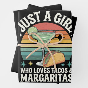Nur ein Mädchen, das Tacos und Margarita mexikanis Geschenkpapier Set