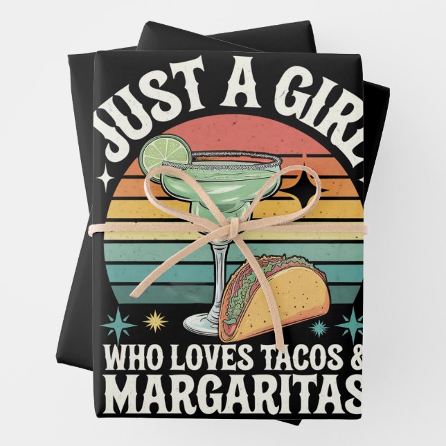 Nur ein Mädchen, das Tacos und Margarita mexikanis Geschenkpapier Set (Beispiel)