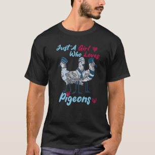 Nur ein Mädchen, das Tauben Tauben Anchor Seagull T-Shirt