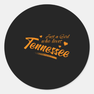 Nur ein Mädchen, das Tennessee liebt, Frauen Cute Runder Aufkleber