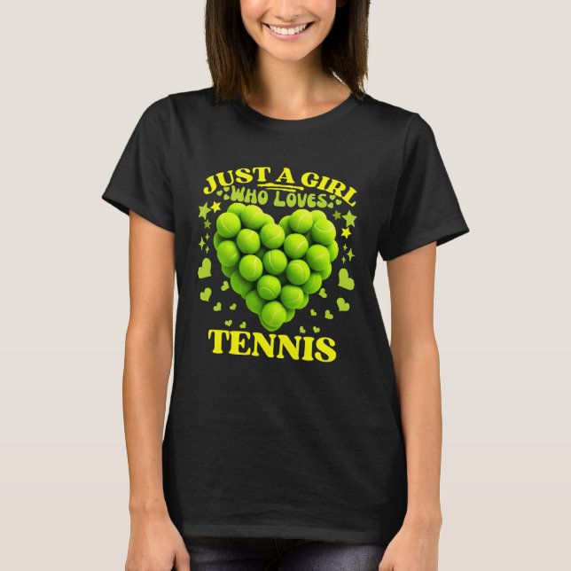 Nur ein Mädchen, das Tennis Liebe T-Shirt (Vorderseite)