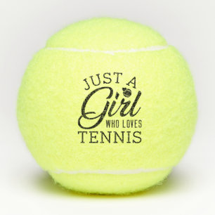 Nur ein Mädchen, das Tennis Liebe Tennisbälle