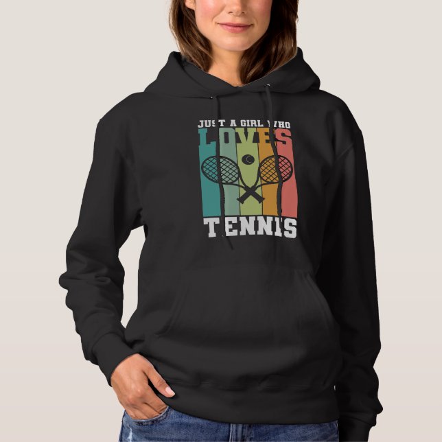 Nur ein Mädchen, das Tennis Lieben | Tennis Player Hoodie (Vorderseite)