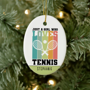 Nur ein Mädchen, das Tennis Lieben   Tennis Player Keramik Ornament