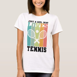 Nur ein Mädchen, das Tennis Lieben | Tennis Player T-Shirt
