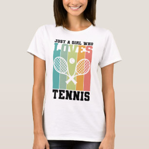 Nur ein Mädchen, das Tennis Lieben Tennis Player T-Shirt