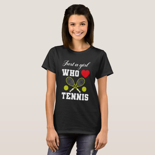 Nur ein Mädchen, das Tennis T - Shirt Lieben (Vorne ganz)