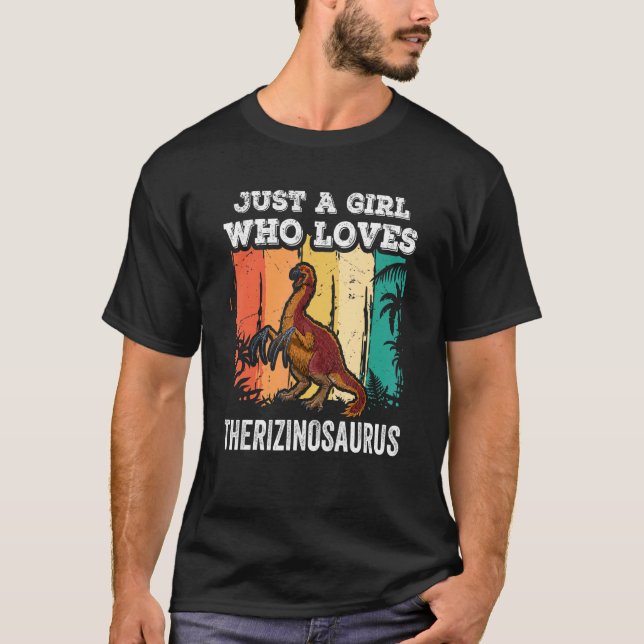 Nur ein Mädchen, das Therizinosaurus Dinosaur Ki L T-Shirt (Vorderseite)