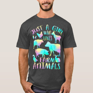 Nur ein Mädchen, das Tiere Liebe - Kühe Schweine-G T-Shirt