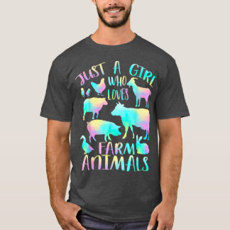 Nur ein Mädchen, das Tiere Liebe - Kühe Schweine-G T-Shirt