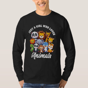 Nur ein Mädchen, das Tiere Liebe Wild Niedliches Z T-Shirt