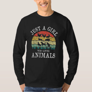 Nur ein Mädchen, das Tiere liebt - Süß und herzlic T-Shirt