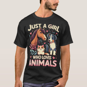 Nur ein Mädchen, das Tiere liebt T-Shirt
