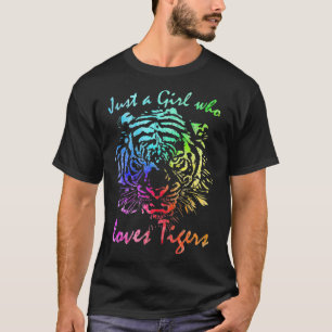 NUR EIN MÄDCHEN DAS TIGER LIEBT Retro Vintage Rege T-Shirt