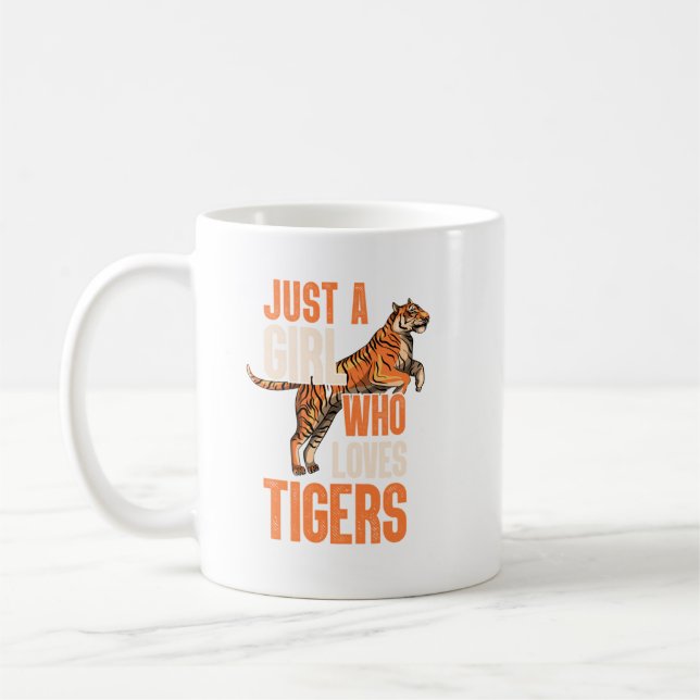 Nur ein Mädchen, das Tigers Tiger Safari Lieben. p Kaffeetasse (Links)