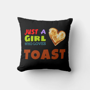 Nur ein Mädchen, das Toast Lieben Kissen