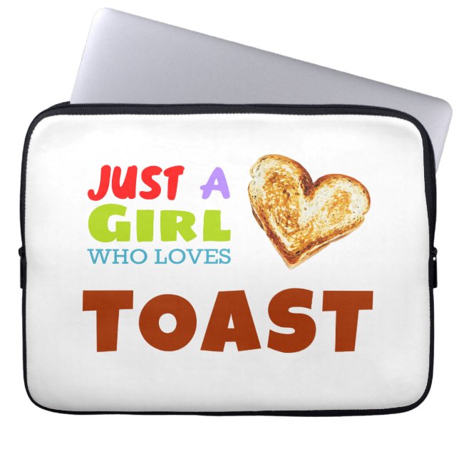 Nur ein Mädchen, das Toast Lieben Laptopschutzhülle (Vorderseite)