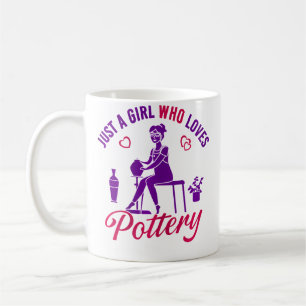 Nur ein Mädchen, das Töpferei liebt Kaffeetasse