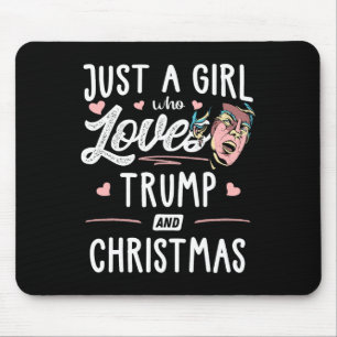 Nur ein Mädchen, das Trump und Weihnachtsgeschenk Mousepad