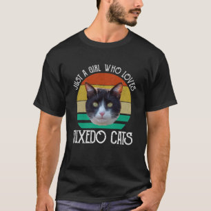 Nur ein Mädchen, das Tuxedo-Katzen Lieben T-Shirt