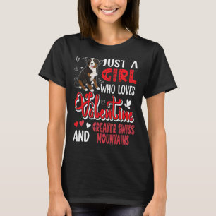Nur ein Mädchen, das Valentine und größere Schweiz T-Shirt