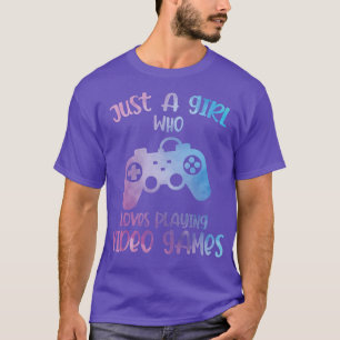 Nur ein Mädchen, das Videospiele-Gamer-Lieben spie T-Shirt