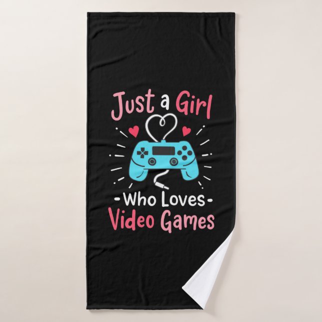 Nur ein Mädchen, das Videospiele Liebe Badehandtuch (Badehandtuch)