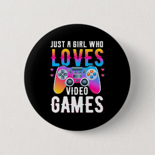 Nur ein Mädchen, das Videospiele Liebe Button