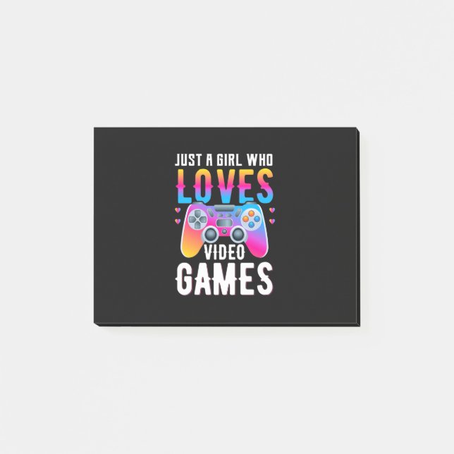 Nur ein Mädchen, das Videospiele Liebe Post-it Klebezettel (Vorderseite)